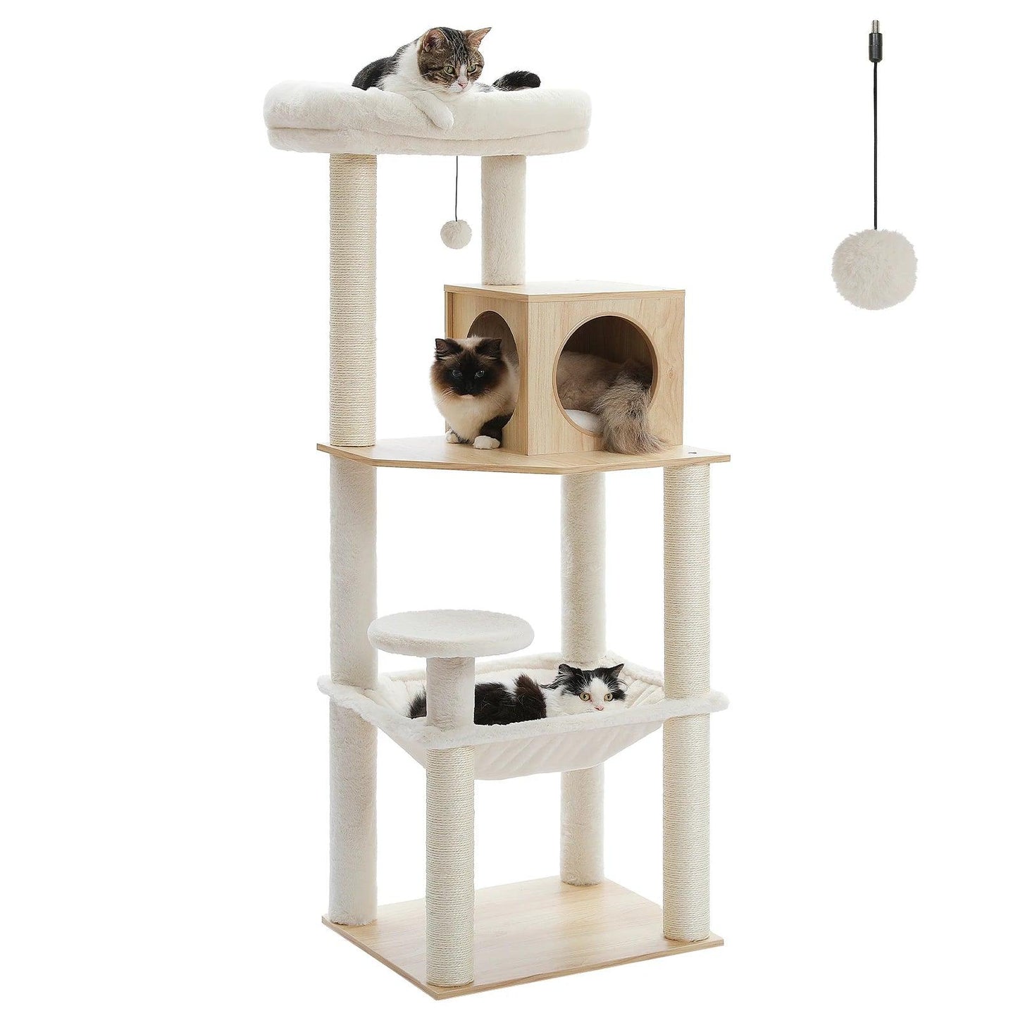 Arbre à chat hamac en bois Félix Pattounerie