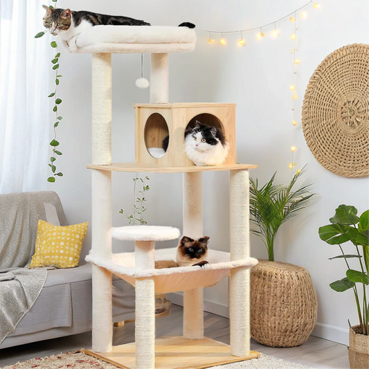 Arbre à chat hamac en bois Félix