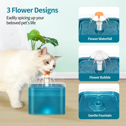 Fontaine à eau pour chat fleur