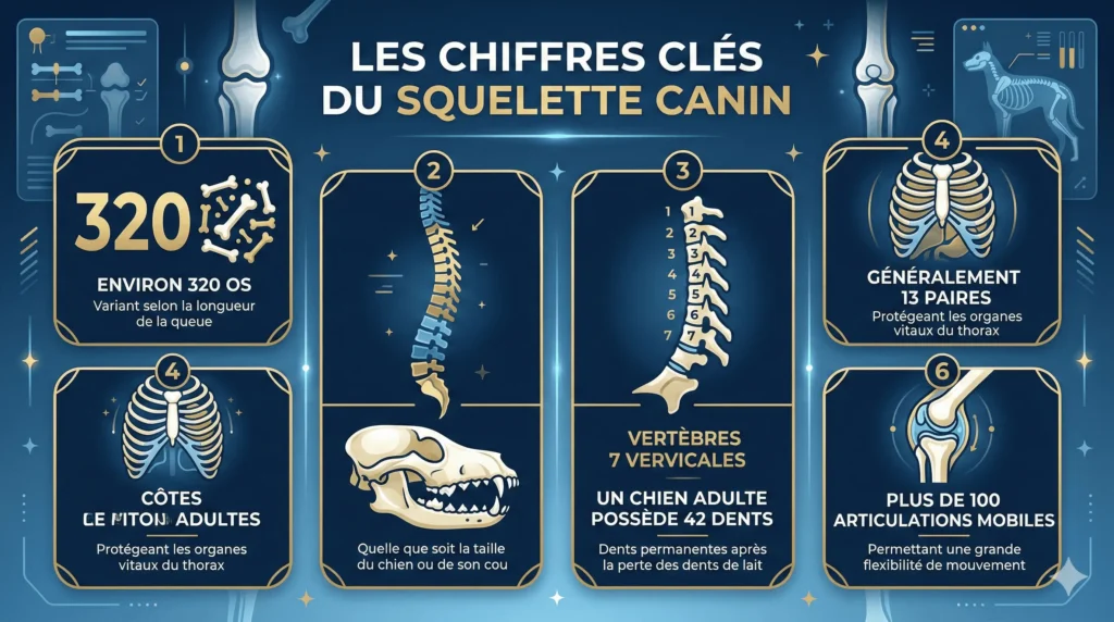 Les chiffres clés du squelette canin Les chiffres clés du squelette canin