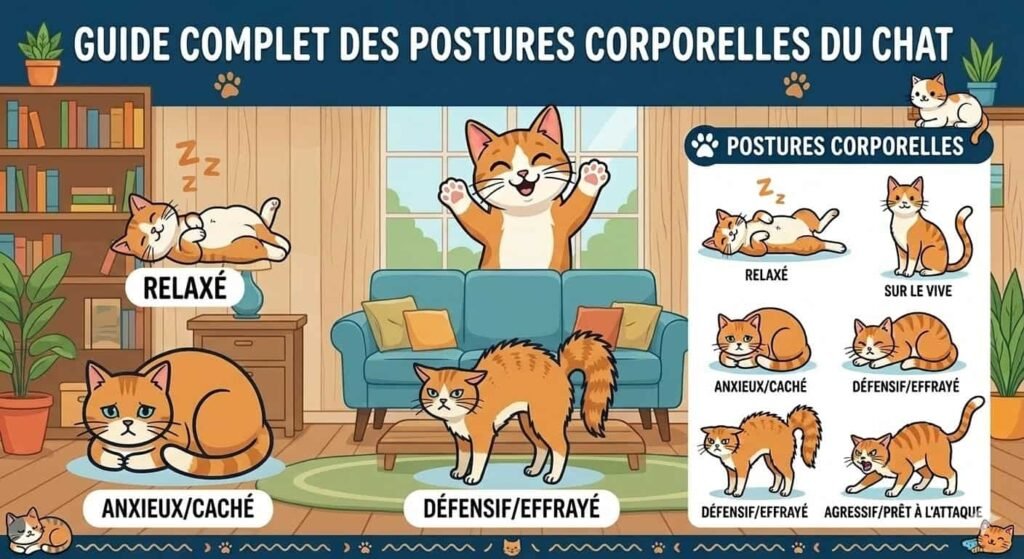 Postures corporelles du chat