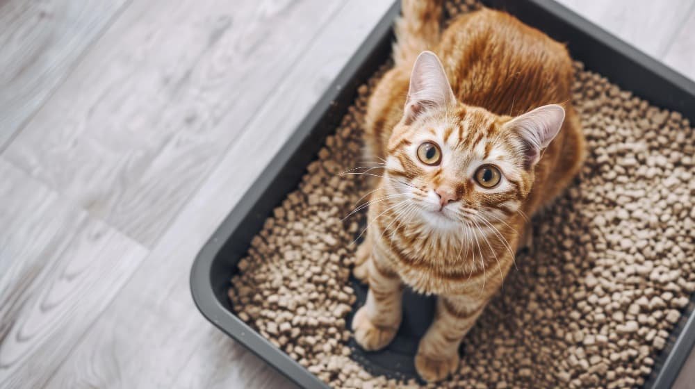 Vue boîte à litière pour chats